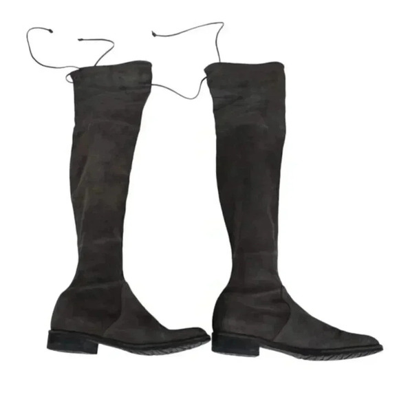 Stuart Weitzman Lowland Over the Knee Boots  Suede BrownTie Size 5 - Picture 5 of 12